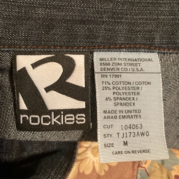 Vintage Rockies Blue Collared Full Button Down Two Pocketed Jacket Adult Size M - Picture 1 of 6